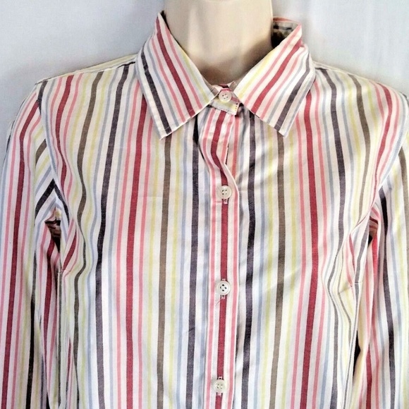 Talbots-Blouse-Stripes Top-Button-Down-Stretch - Picture 3 of 6